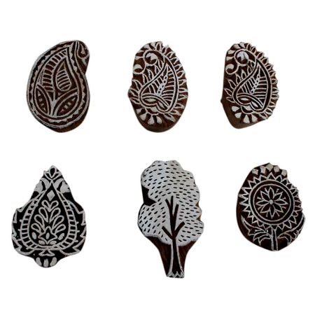 Set of 6 Piece New Mix Wooden Printing Block