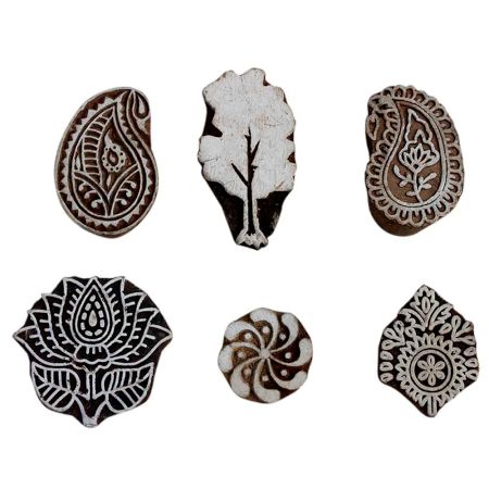 Set of 6 Piece New Mix Wooden Printing Block
