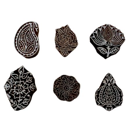 Set of 6 Piece New Mix Wooden Printing Block