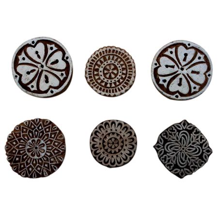 Set of 6 Piece New Mix Wooden Printing Block