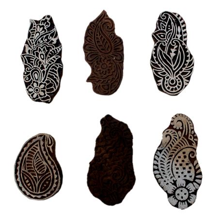 Set of 6 Piece New Mix Wooden Printing Block