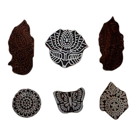 Set of 6 Piece New Mix Wooden Printing Block
