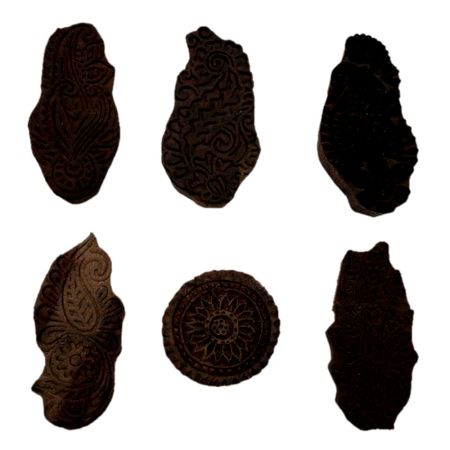 Set of 6 Piece New Mix Wooden Printing Block