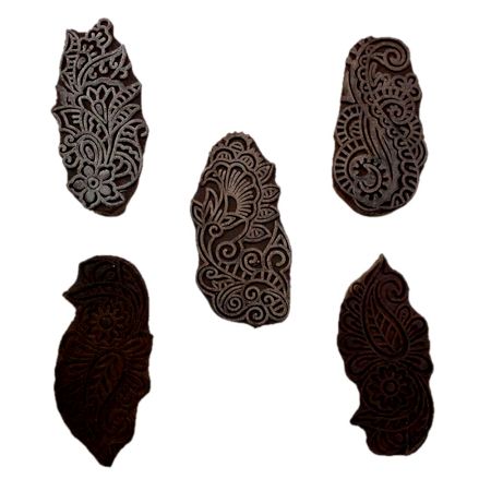 Set of 5 Piece New Mix Wooden Printing Block