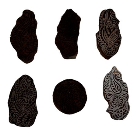 Set of 6 Piece New Mix Wooden Printing Block