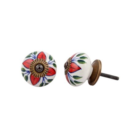 Green Leaf Flower Ceramic Knob Online