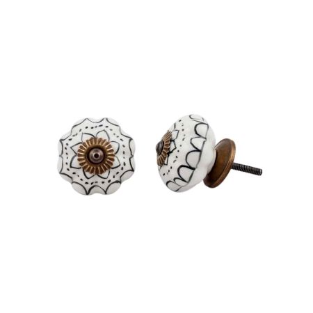 Black Lotus Ceramic Knob