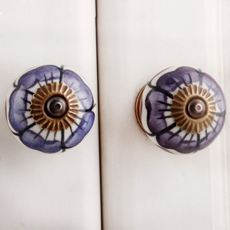Purple Flower Knob