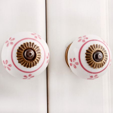 Pink Small Flower Knob