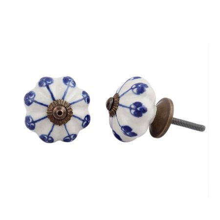 Blue Flower Medium Knob
