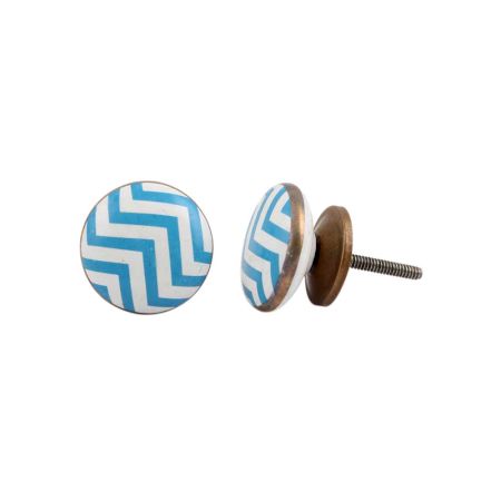 Turquoise Wave Flat Knob
