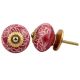 Dark Pink Leaf Floral Ceramic Knob Online