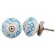Turquoise Leaf Floral Ceramic Knob