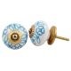 Turquoise Leaf Floral Ceramic Knob