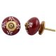 Maroon Flower Knob