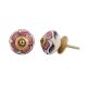 Maroon Flower Knob