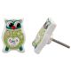 Green Owl Flat Ceramic Knob