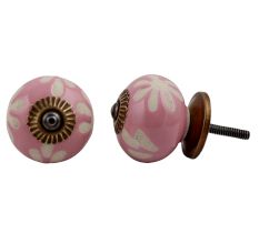 Pink Etched Ceramic Knob 48