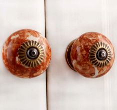 Brown Marble Round Drawer Knob