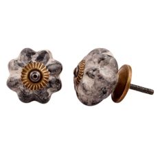 Marble Ceramic Melon Drawer Knob