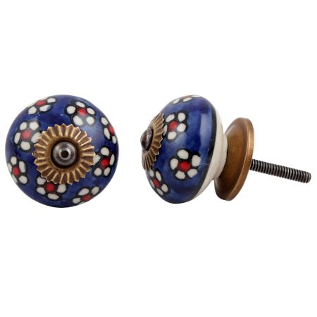 Blue Tiny Flower Cabinet Knob