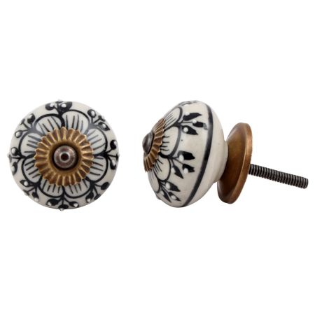 Zinnia Flower Cabinet Knob