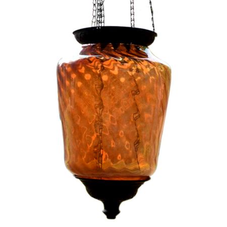 Vintage Mid-Century Retro glass and brass hanging swab light