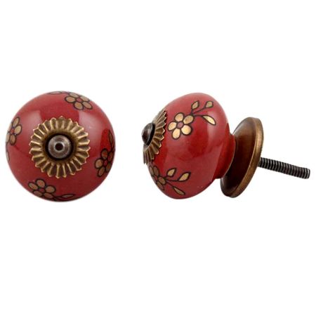 Golden Tiny Flower Ceramic Drawer Knob Online