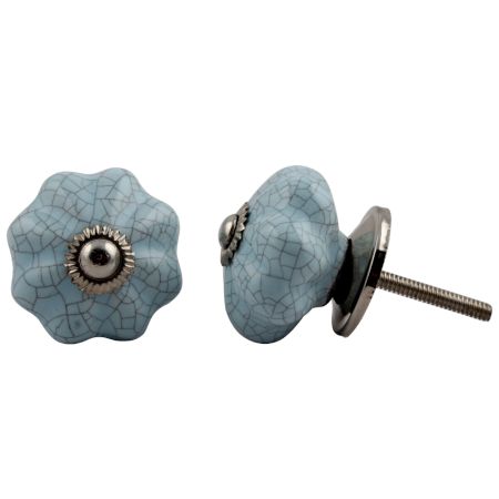 Baby Blue Crackle Cabinet Knob