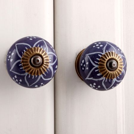 Purple Floral Knob