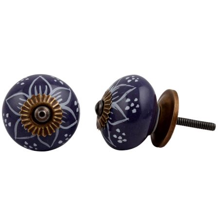 Purple Floral Knob