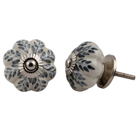 Grey Leaf Dresser Knob