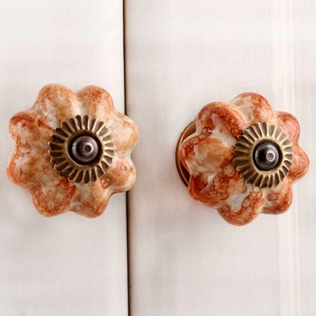 Brown Marble Melon Drawer Knob