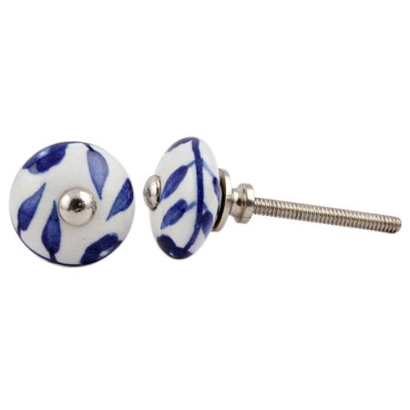 Blue Floral Small Knob