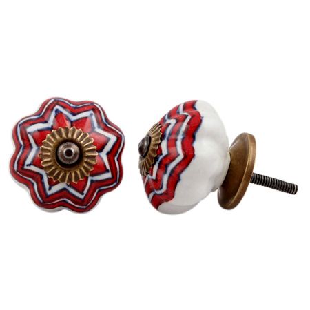 Red Flower Melon Drawer Knob
