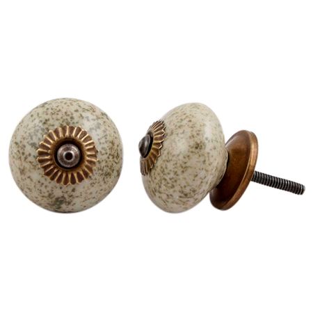 Cream Forest Green Drawer Knob