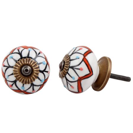 Petunia Flower Ceramic Knob