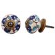 Blue Tiny Flower Leaf Cabinet Knob