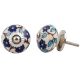Blue Tiny Flower Leaf Cabinet Knob