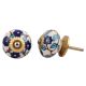 Blue Tiny Flower Leaf Cabinet Knob