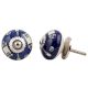 Building Pattern Blue Ceramic Knob