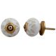 White Etched Ceramic Knob 50