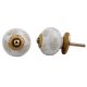 White Etched Ceramic Knob 51