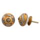 Mustard Floral Ceramic Knob