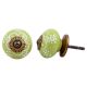 Lime Floral Ceramic Knob