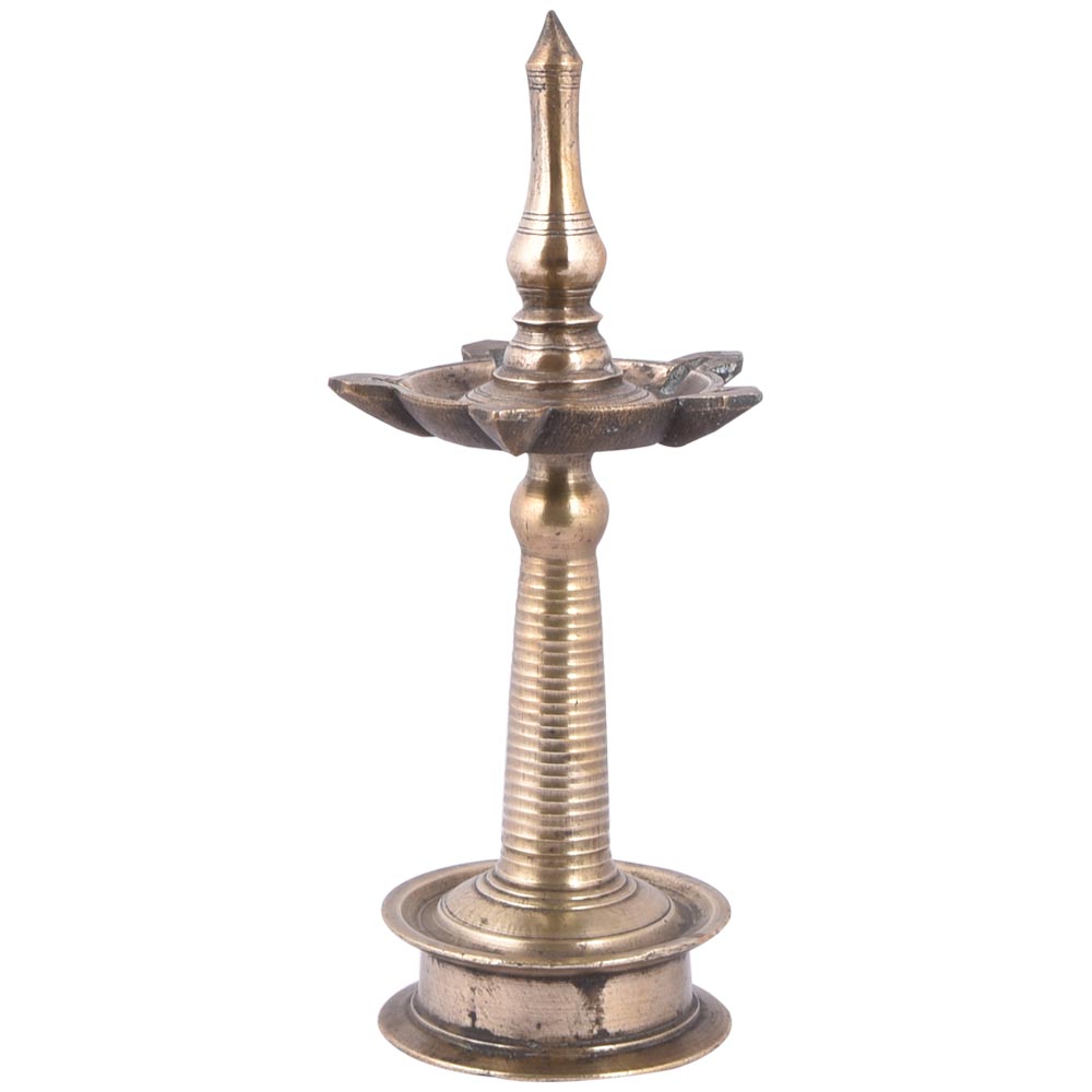 Bronze Oil Lamp-79 (Ht -11 Inches)