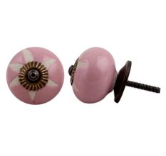 Pink Etched Ceramic Knob 42