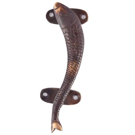 Vintage Bronze Door Pull or Handle In Fish Shape
