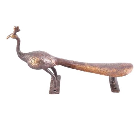 Brass Peacock Door and Cabinet Handle  In Black
