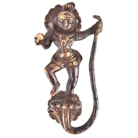 Kaalia Mardan Krishna Bronze Door Handle